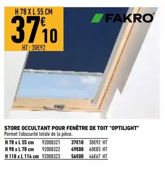 Brico Cash Store occultant pour fenêtre de toit offre