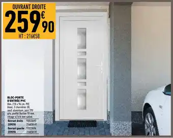 Brico Cash Bloc-porte d'entrée pvc offre