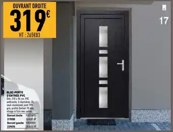 Brico Cash Bloc-porte d'entrée pvc" offre