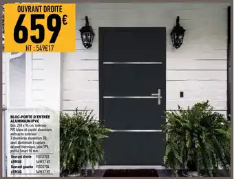 Brico Cash Bloc-porte d'entrée aluminium offre