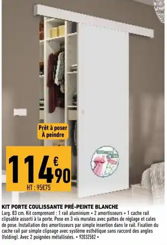 Brico Cash Kit porte coulissant pré-peinte blanche offre