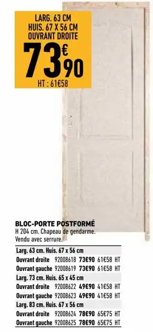 Brico Cash Bloc-porte postformé offre