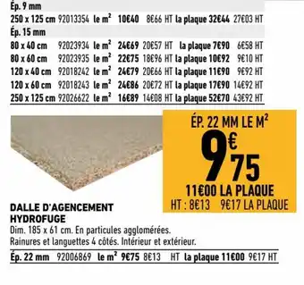 Brico Cash Dalle d'agencement hydrofuge offre
