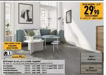 Brico Cash Revêtement de sol lvt à clipser Hamburg offre