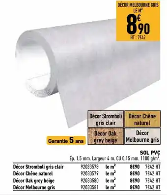 Brico Cash Décor melbourne gris offre