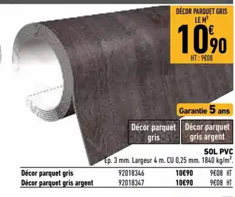 Brico Cash Décor parquet gris argent offre