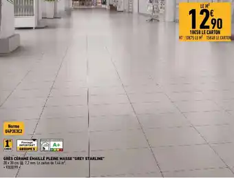 Brico Cash Grès cérame émaillé Pleine masse grey starline offre