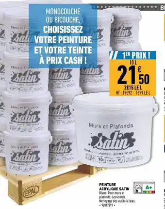 Brico Cash Peinture acrylique satin offre