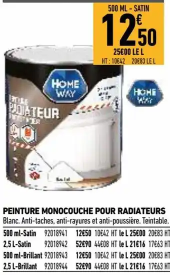 Brico Cash Peinture monocouche pour radiateurs offre