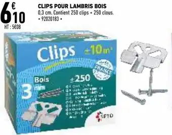 Brico Cash Clips pour lambris bois offre