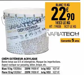 Brico Cash Crépi extérieur acrylique offre