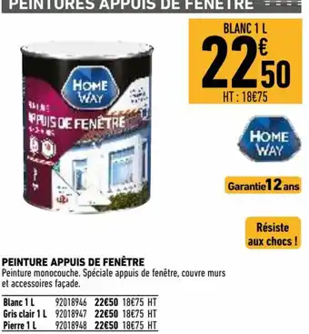 Brico Cash Peinture appuis de fenêtre offre