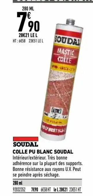 Brico Cash Colle Pu Blanc Soudal offre