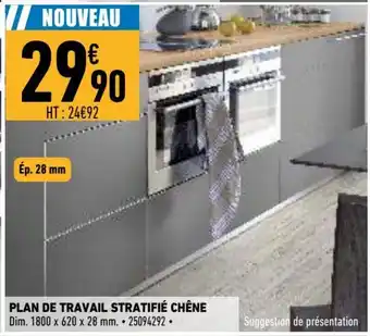 Brico Cash Plan de Travail Stratifié Chêne offre