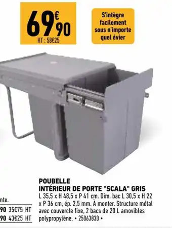 Brico Cash Poubelle Intérieur de Porte Scala Gris offre