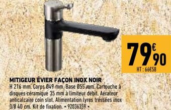 Brico Cash Mitigeur Évier Façon Inox Noir offre