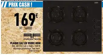 Brico Cash Plaque Gaz En Verre Noir offre