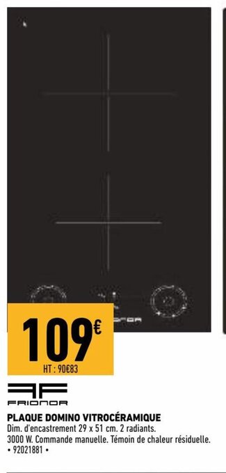 Brico Cash Plaque Domino Vitrocéramique offre