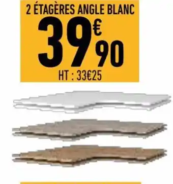 Brico Cash 2 Étagères Angle Blanc offre