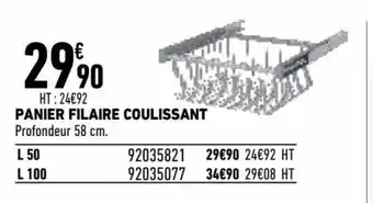 Brico Cash Panier Filaire Coulissant offre
