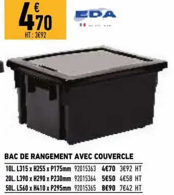 Brico Cash Bac de Rangement Avec Couvercle offre