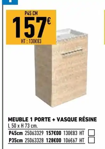 Brico Cash Meuble 1 porte + vasque résine offre