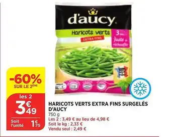 Bi1 Haricots Verts Extra Fins Surgelés D'aucy offre