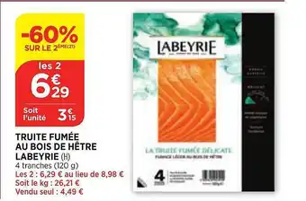 Bi1 Truite Fumée Au Bois De Hêtre Labeyrie offre