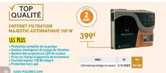 Cash Piscines Coffret Filtration Majestic Automatique 100 W offre