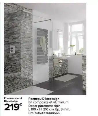 Castorama Panneau Mural Décodesign Décor Parement Clair offre