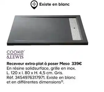 Castorama Cooke&lewis Receveur Extrat-plat à Poser Meso offre