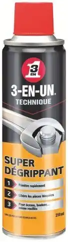 Super dégrippant aérosol 250 ml 3-EN-UN