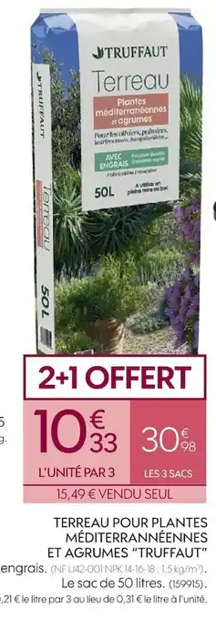 Truffaut terreau pour plantes méditerrannéennes et agrumes