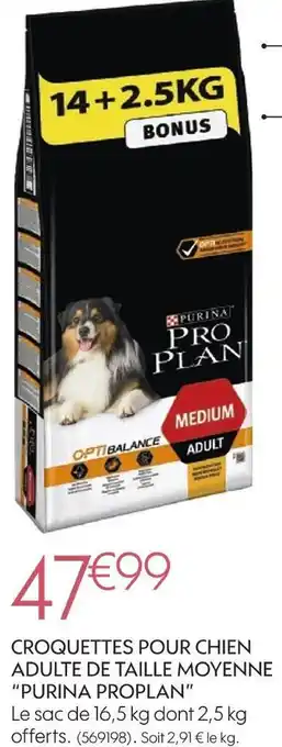 Truffaut Purina proplan croquettes pour chien adulte de taille moyenne offre
