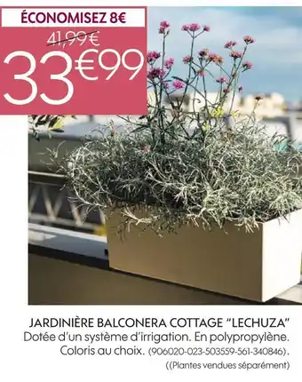 Truffaut Jardinière balconera cottage “lechuza” offre