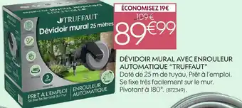 Truffaut Truffaut dévidoir mural avec enrouleur automatique offre
