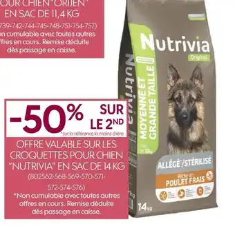 Truffaut Nutrivia bon plan sur les croquettes pour chien “nutrivia” en sac de 14 kg offre