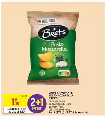 Intermarché Express Chips Craquante Pesto Mozarella Bret's offre