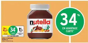 Intermarché Express Pâte à Tartiner Nutella offre