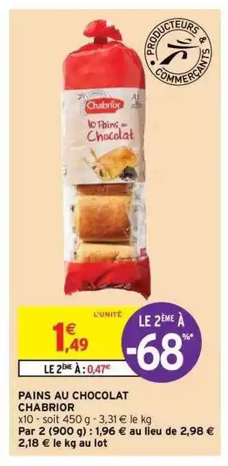 Intermarché Express Pains Au Chocolat Chabrior offre