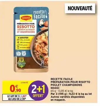 Intermarché Express Recette Facile Préparation Pour Risotto Poulet Champignons Maggi offre
