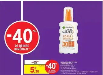 Intermarché Express Idéal Bronze Fps 30 Ambre Solaire Garnier offre