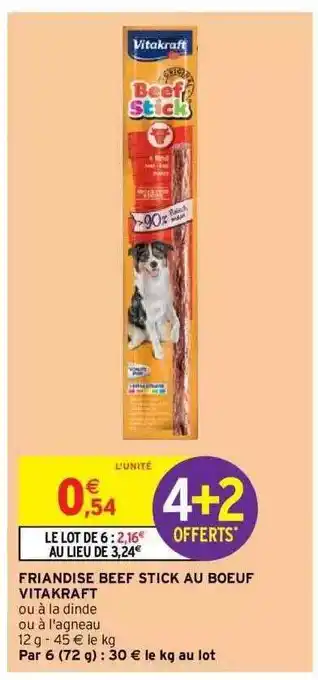 Intermarché Express Friandise Beef Stick Au Bœuf Vitakraft offre