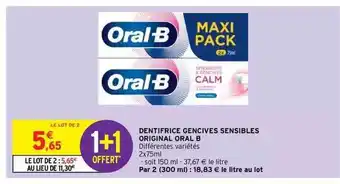 Intermarché Express Dentifrice Gencives Sensibles Original Oral B offre