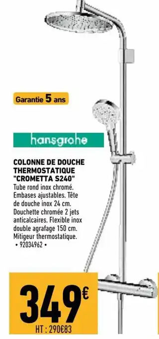 Brico Cash Colonne de Douche Thermostatique offre