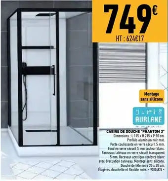 Brico Cash Cabine de Douche Phantom 3 offre