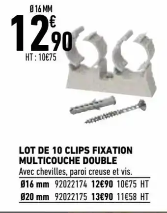 Brico Cash Lot de 10 Clips Fixation offre