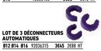 Brico Cash Lot de 3 Déconnecteurs Automatiques offre