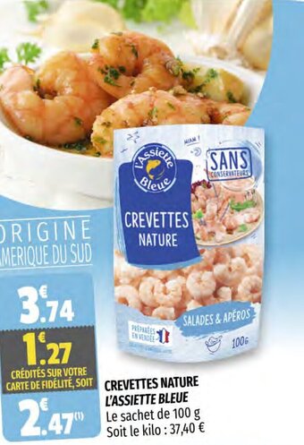 Coccimarket Crevettes nature l'assiette bleue offre