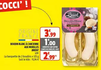 Coccimarket Boudin blanc à l'ancienne aux morilles brient offre